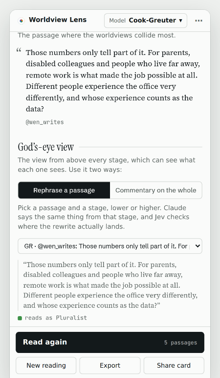 The crux of a disagreement and the God's-eye view